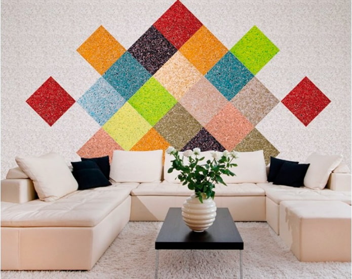 system of multi-colored diamonds from liquid wallpaper