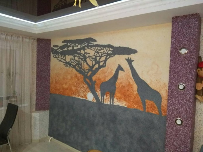 African landscape with liquid wallpaper
