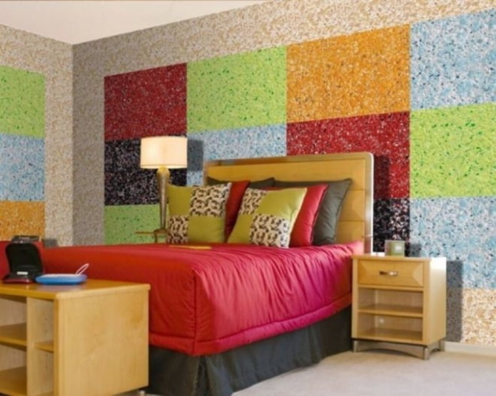colored squares with liquid wallpaper