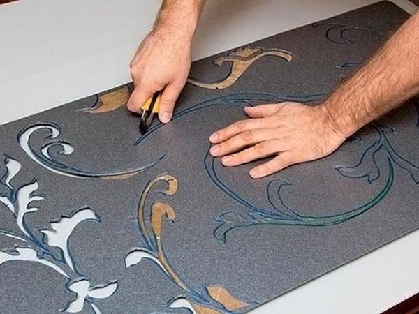 cutting out parts from a stencil