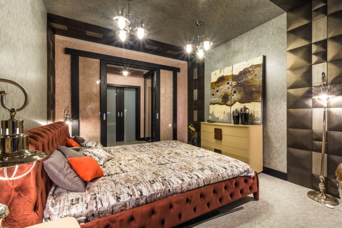 bedroom with liquid wallpaper