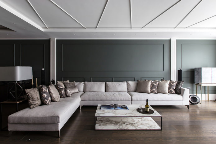 stone coffee table in the interior