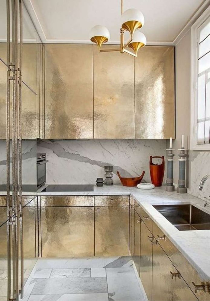golden kitchen facades
