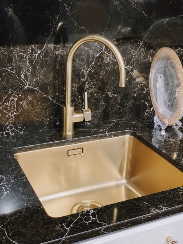 golden sink with faucet
