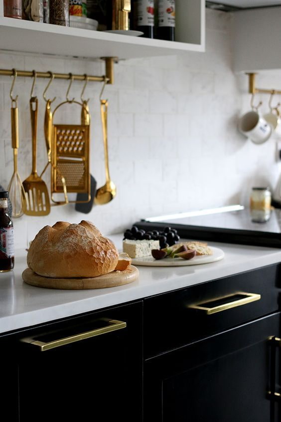 gold kitchen utensils