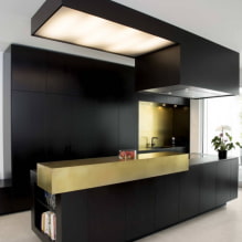 How to use gold color in the kitchen interior?-0