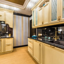 How use gold color in the kitchen interior?-5