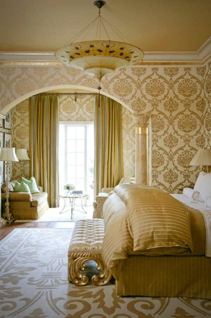 Patterns and monograms on wallpaper