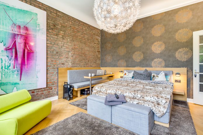loft style in the bedroom