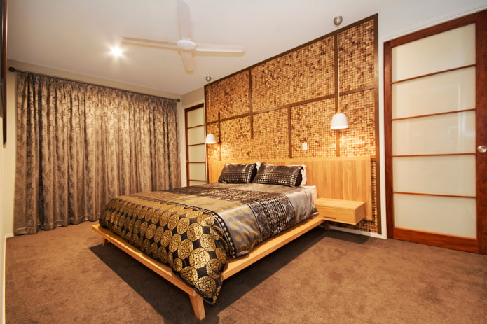 gold curtains in the bedroom