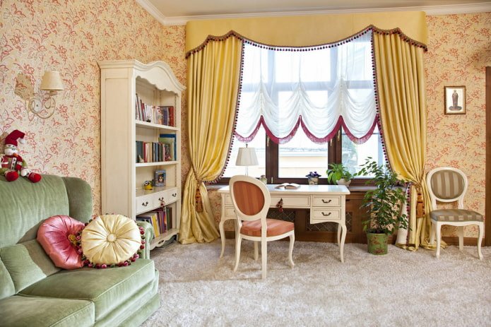 golden curtains in the nursery