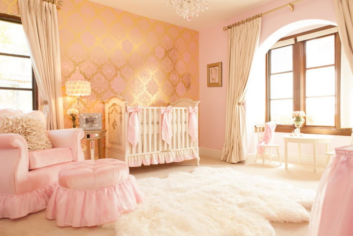 golden curtains in the nursery