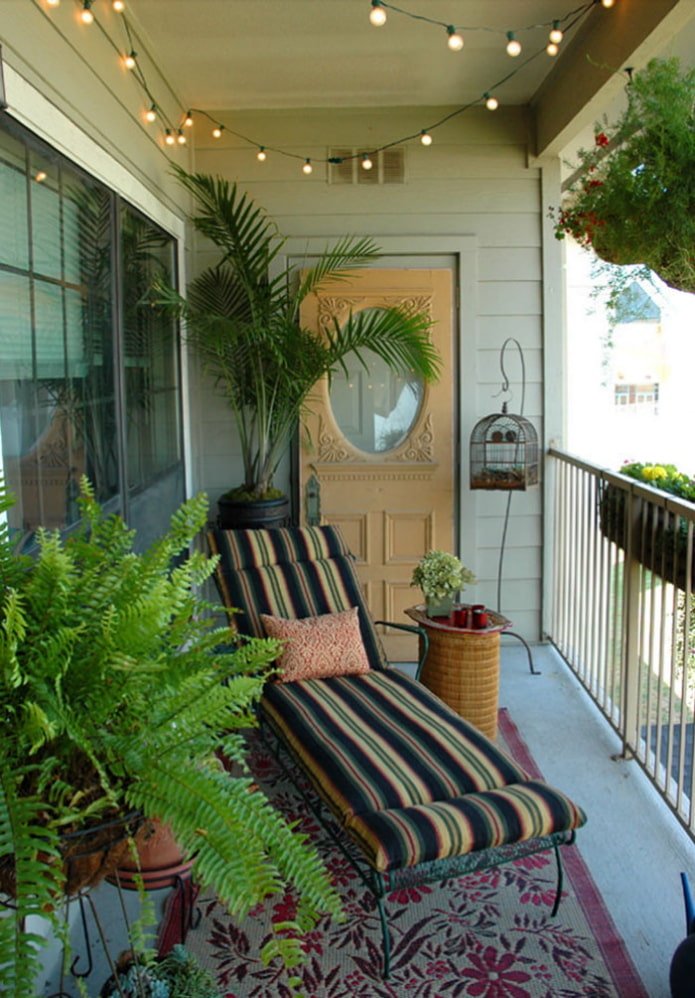 Chaise lounge on the balcony