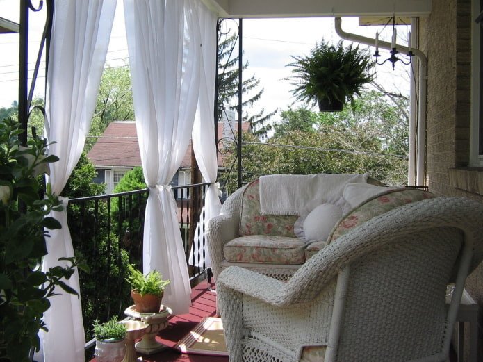 Tulle for the balcony