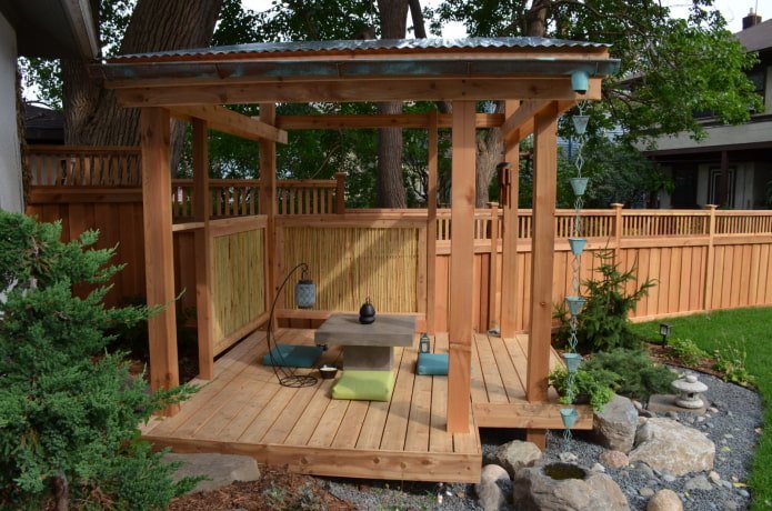 pergola in the garden