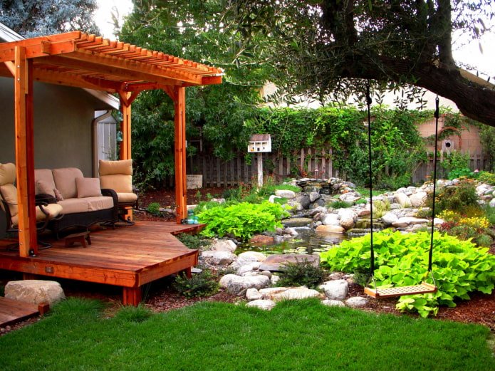 rest area under the pergola