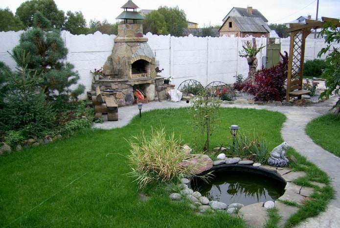 decorative pond on the site
