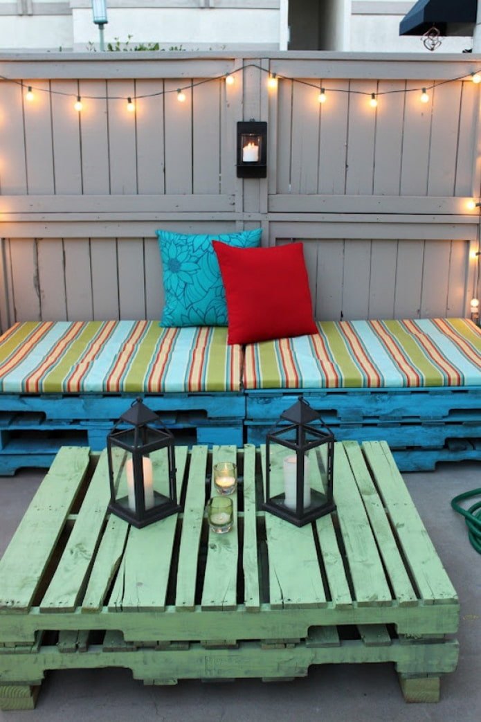 sofa and table made of pallets