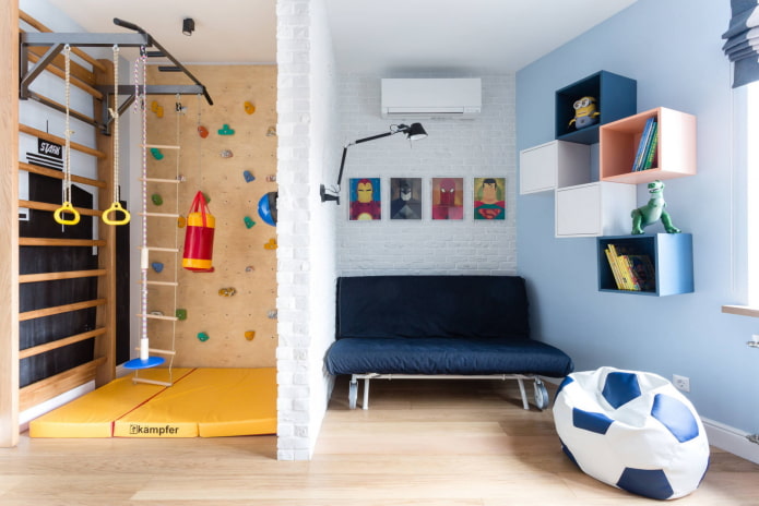 sports corner in the children's room