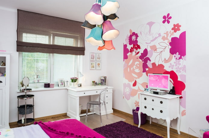dividing the room into zones with wallpaper