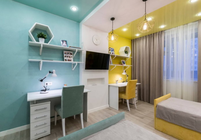 children's room zoning with color
