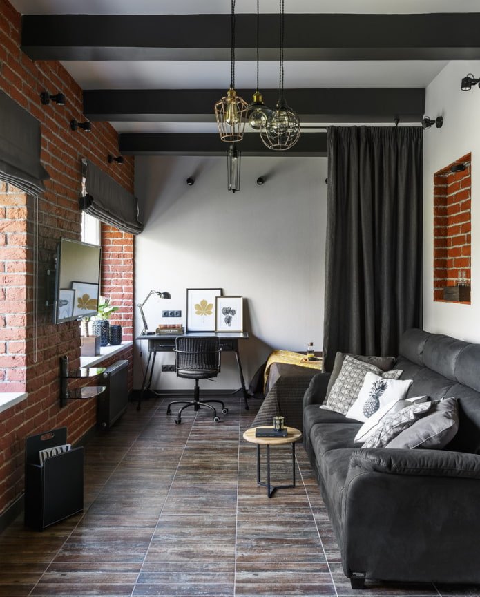 Study behind dark curtains