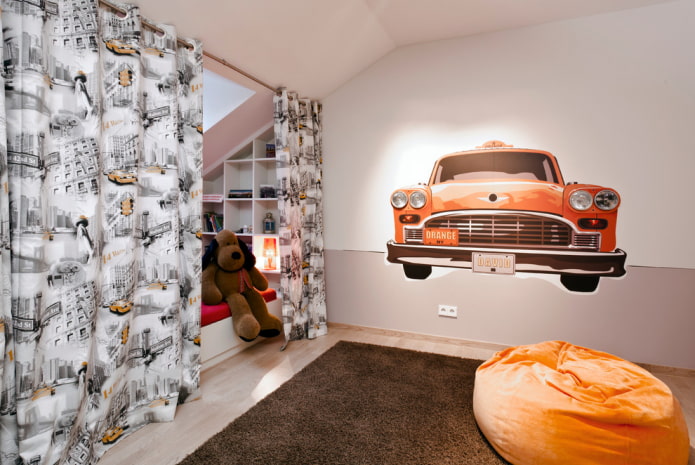 children's room zoning with curtains