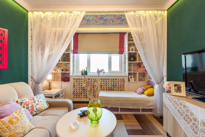 zoning in the interior of the living room-children's room