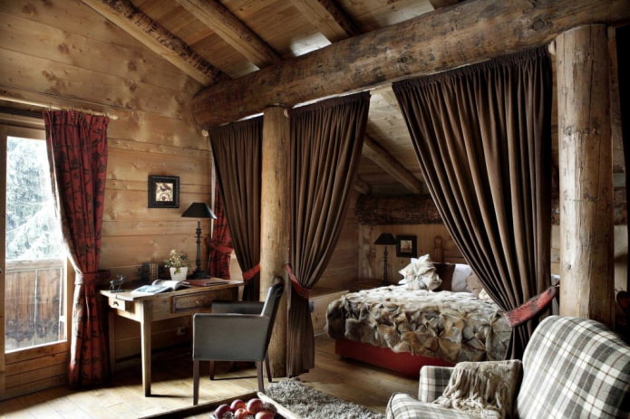 zoning a country room with curtains