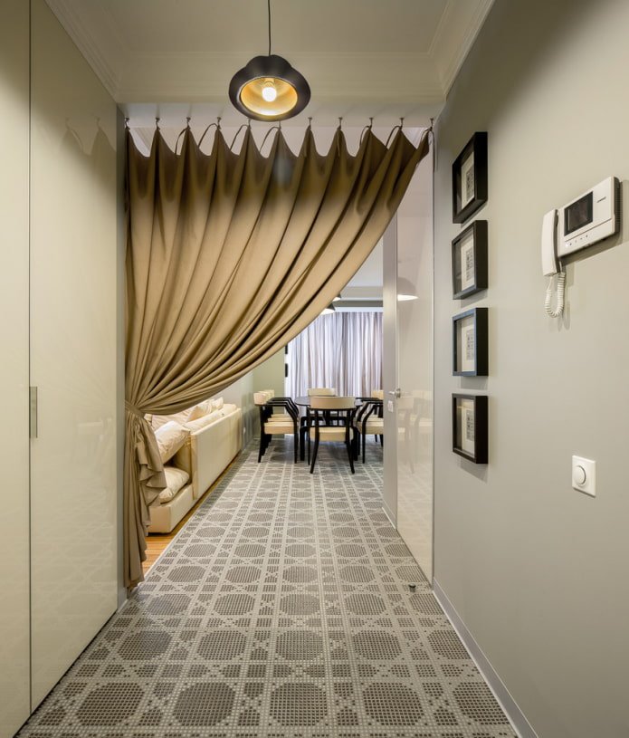 zoning the room with curtains