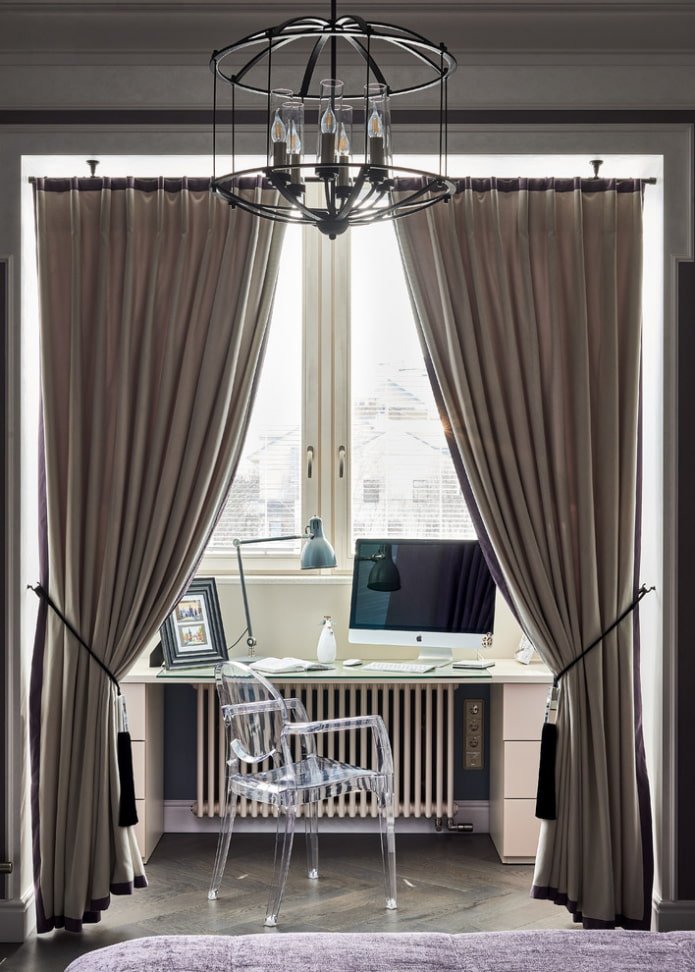 zoning the room with curtains