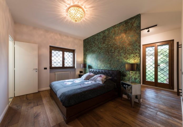 room zoning with wallpaper