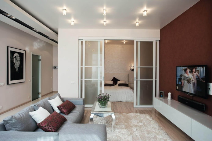 bedroom behind sliding doors