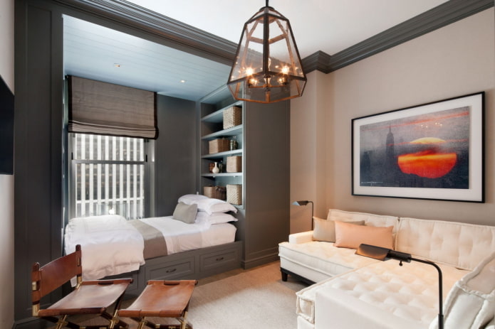 single bed in the living room