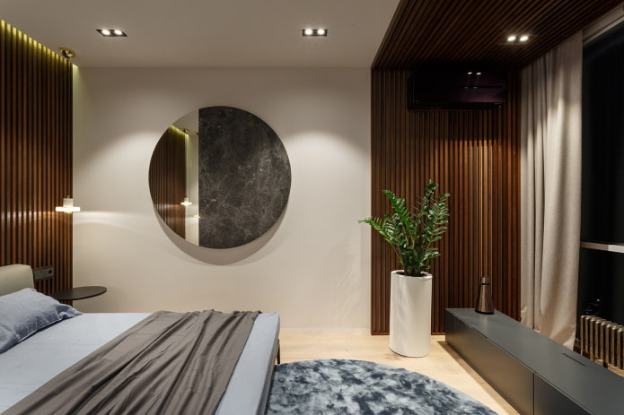 Slats on the ceiling and wall