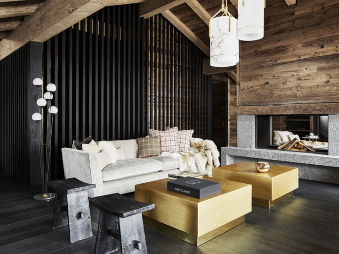 Dark slats in the living room